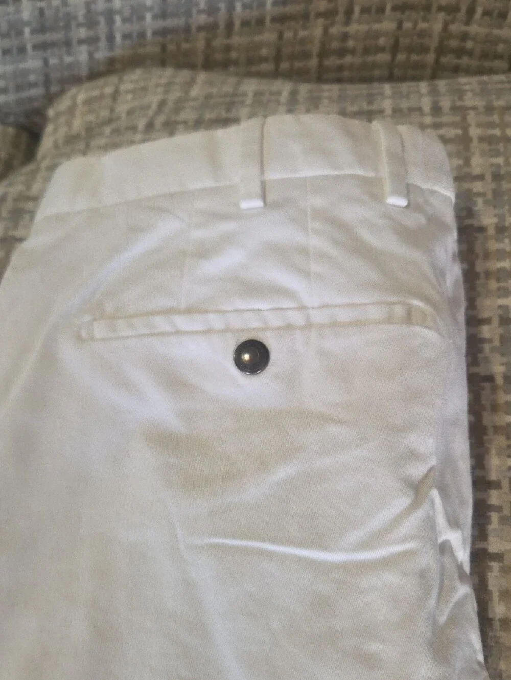 Belstaff White Cotton Pants with Subtle Branding